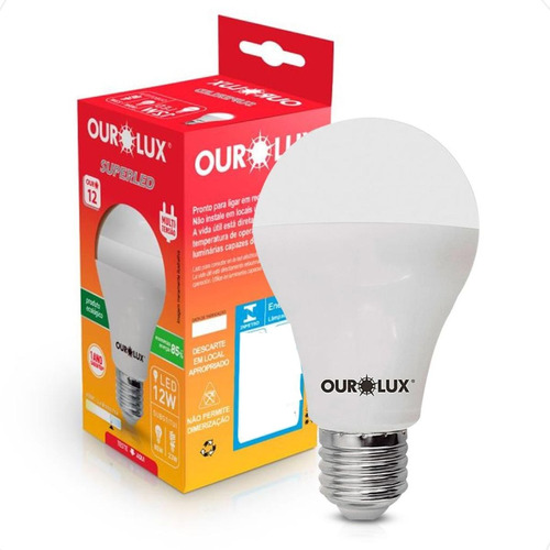 Kit 10 Lampadas Super Led Bulbo 12w 6500k Branca Fria Ourolu