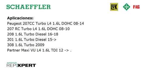 Kit Clutch Peugeot 207 Rc 2008-2010 1.6l Schaeffler Luk
