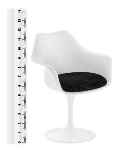 Mini Cadeira Tulipa Saarinen  Com Braços Decoração    Branco