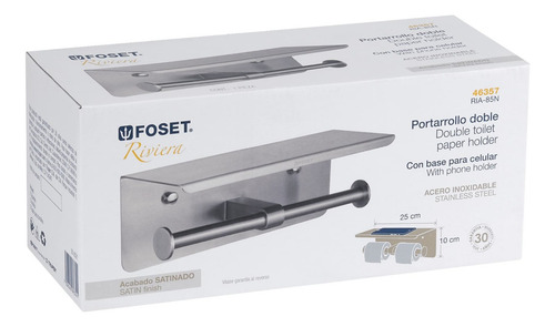 Portarrollo Doble Con Soporte P/celular En Satín Foset 46357