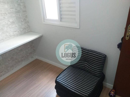 Imagem 18 de 30 de Apartamento Com 50m² Composto De 2 Dormitórios Sendo 1 Suíte E Um Dos Com Sacada, À Venda Por R$ 265.000,00 - Utinga, Santo André/sp - Ap2025