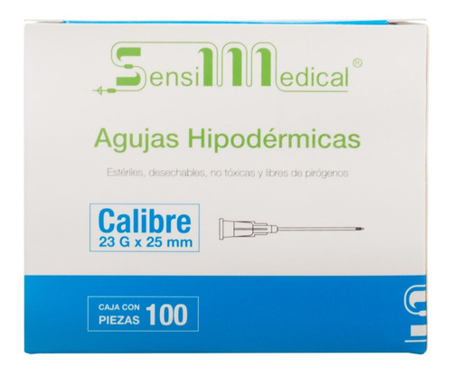 Aguja Hipodermica 23g X 25mm 100 Piezas - Sensimedical