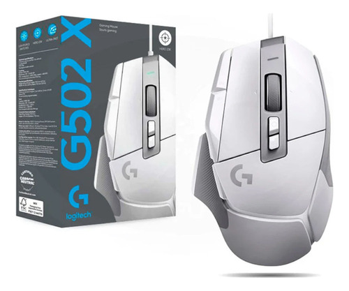 Mouse Logitech G502 X Blanco Rgb Gaming 25000 Dpi Hero Usb