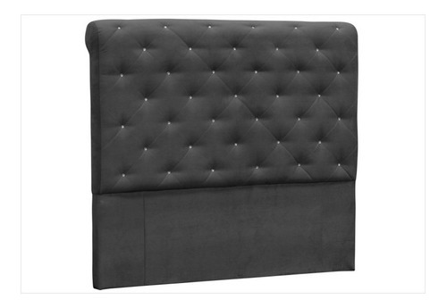 Cabeceira Solteiro Buona Notte 90 Cm Suede Liso Preto - D'mo