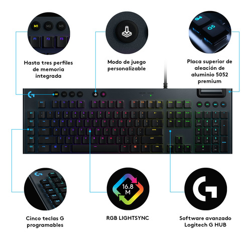 Kit Logitech G Headset G733 Rgb + Teclado G815 Inglés Rgb