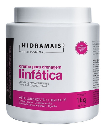 Imagem 2 de 3 de Creme Drenagem Linfática 1kg Hidramais