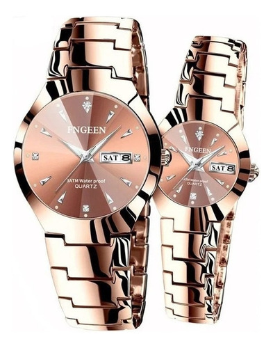 Reloj De Cuarzo Para Hombre Mujer Pareja Regalo 2 Piezas