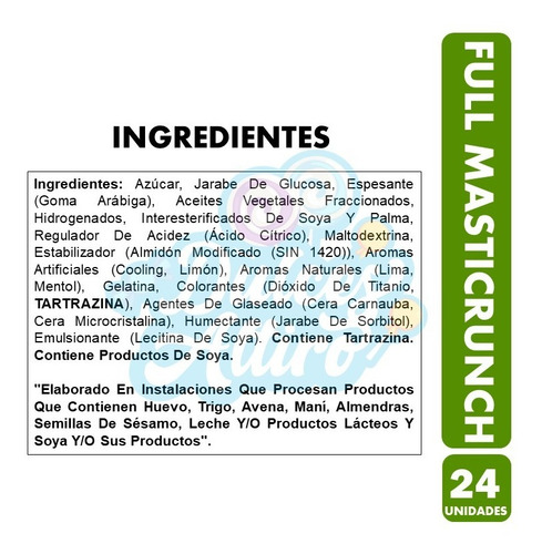 Imagen 2 de 4 de Masticables Full Masticrunch Display 24 Unidades 13,5gr