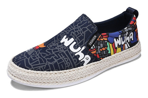 Mocasines De Lona Para Hombre, A La Moda, Grafiti