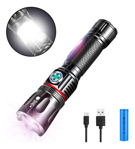 . Linterna Led Recargable Alta Potencia Militar Portátil