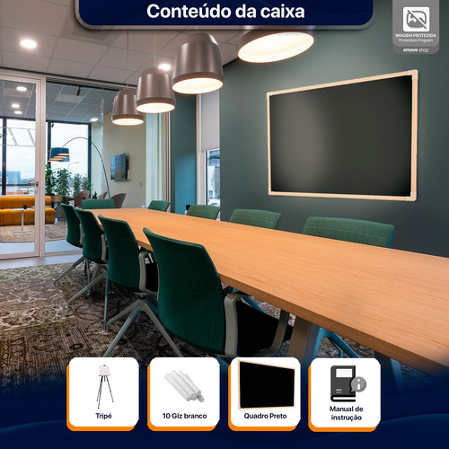 Lousa Preto Infantil 40x30 Quadro Educativo Suporte Com Giz