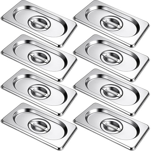 8 Pack Steam Mesa Pan Lids Solid Hotel Pan Covers G3c6l