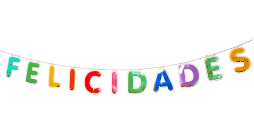 Imagen 1 de 8 de Guirnalda Banderin Banner Felicidades Confetti Cotillon