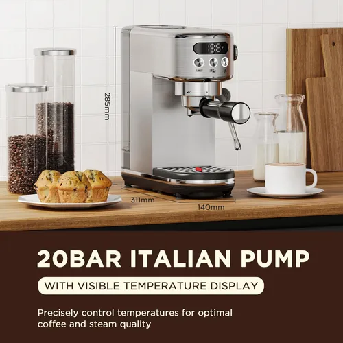 Máquina De Café Espresso Neretva 20 Bares Con Espumador