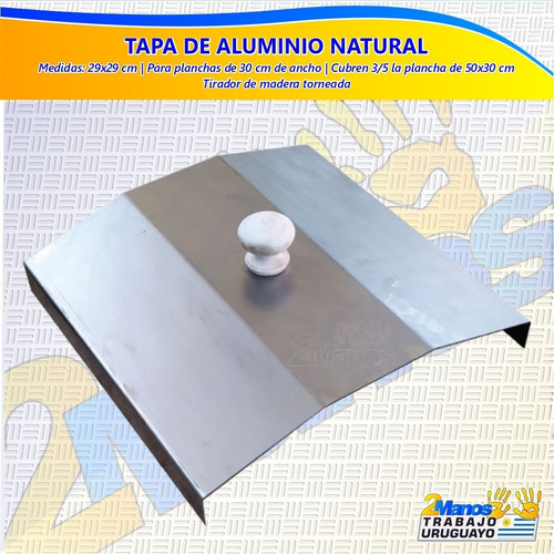Imagen 3 de 10 de Plancha Chivitera Alta 60x30cm 2 Hornallas 2 Tapas Aluminio