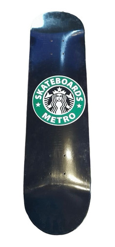 Tabla De Skate Metro Modelo Starbucks Red Black 8.5