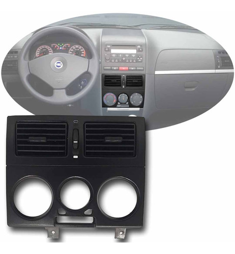 Difusor Ar Central Preto C/ac Fiat Siena Elx 2006 Original