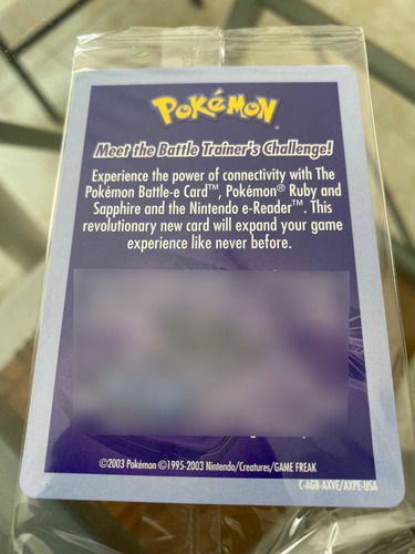 Paquete Tarjetas E Reader Pokemon Ruby - Sapphire Promo 2003