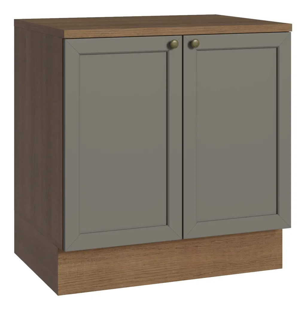 Bajo Mesada Vik Madesa 80x60 Cm 2 Puertas + Mesada Mdp Gris