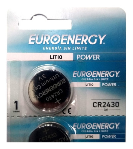 5 X Euroenergy Cr2430 3v Para Sensores Alarmas Relojes 