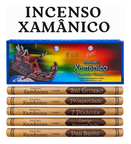 Incenso Flute Xamânico - Kit 10 Rolinhos Aromas Exclusivos