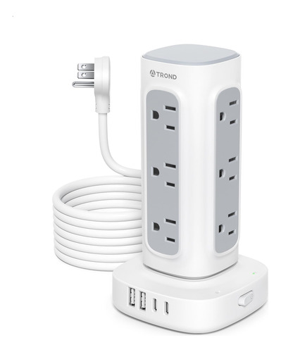 Enchufe Inteligente Marca Trond/12 Tomas/3 Usb/blanco