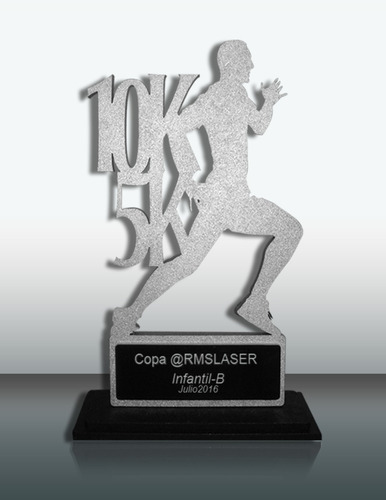 Imagen 6 de 7 de 22 Trofeo Placa Plateada Futbol Patin Tenis Golf X 15 Cm