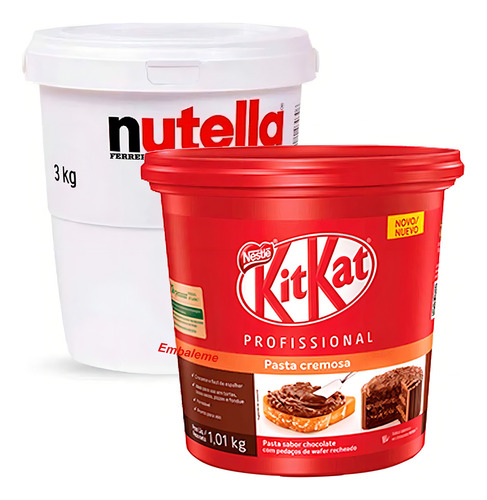 Nutella 3kg Balde Gigante Creme Profissional Kit Kat