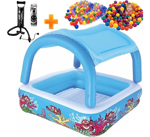 Pileta Pelotero Inflable C/ Techo Desmontable Niños+ Pelotas