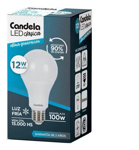 Foco Bulbo Led Focos Led 12w Clásica Led A60 Bulbo Fria O Calidas Pack X 5 Blanco Frío ...