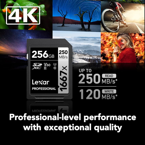 Lexar Tarjeta De Memoria Sdxc Uhs-ii,u3,v60,250mb/s,256gb