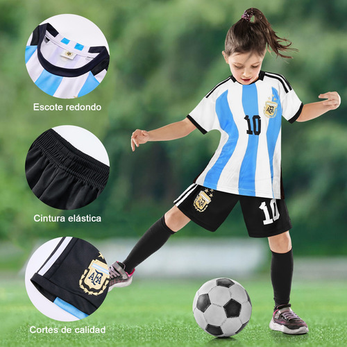 Conjunto De Fútbol Para Niños Camiseta Y Pantalones Cortos Deportiva 2pcs