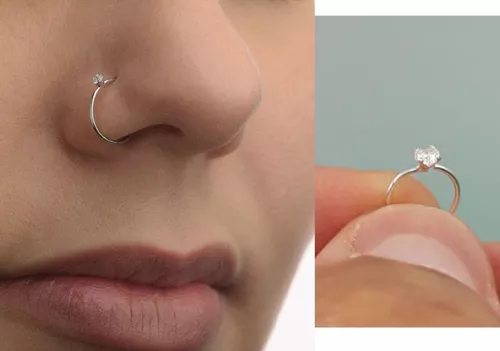 Piercing de Sobrancelha Pedrinha Branca em Prata 950