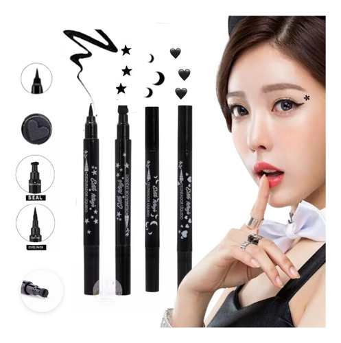 Delineador Liquido Para Maquillaje Ojos Punta Plumón Pack4