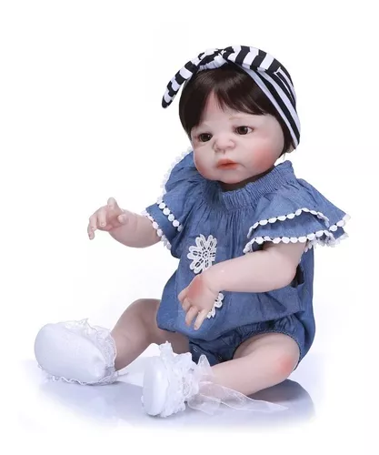 Bebê Reborn Real Menina Boneca 100% Silicone Pronta Entrega