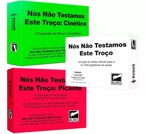 Nós Não Testamos Esse Troço Jogo de Cartas Buró NTT Completo com Expansões  Cinético e Picante +18