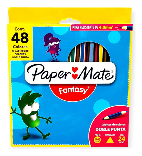 Lápices De Colores Paper Mate Fantasy Doble Punta 24 Piezas