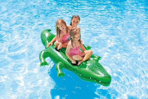 Flotador Inflable Cocodrilo Grande Montable Alberca Niños