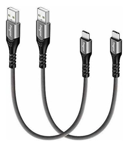 Fasgear Cable Corto Usb C, Paquete De 2 Usb 1ft Cable Tipo C