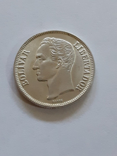 Moneda De 5 Gramos De Plata. Un (1) Bs Bolívar. Venezuela (Usado)