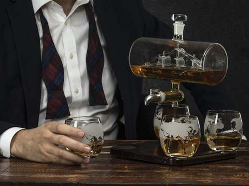 Imagen 6 de 8 de Whiskey Decanter With Antique Ship - The Wine Savant Ship...