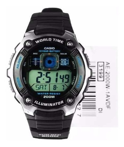 Reloj Casio Ae-2000w-1a Negro Para Caballero Digital
