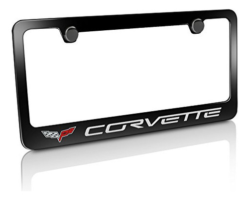 Corvette C6 Black Metal License Plate Frame