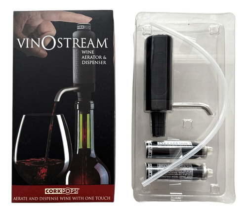 Cork Pops Vinostream Dispenser Y Aireador De Vino Neumático