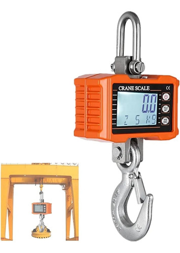 Balanza Para 1000kg Bascula Dijital Pantalla Lcd Naranja
