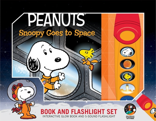Libro Peanuts: Snoopy Goes To Space Book And 5-sound Flas...