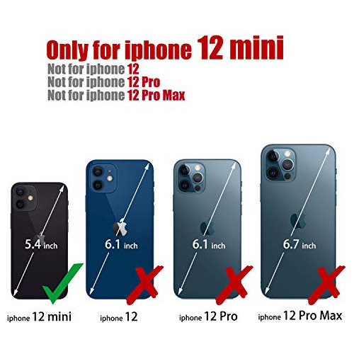 Funda Para iPhone 12 Mini Azul 5.4 Pulgada Pu Piel Sinte - 1