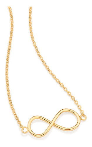 Colar Infinito 50cm Gargantilha Rommanel Folheada A Ouro Cor Dourado