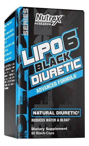 Nutrex Research - Lipo-6 Black - Diuretic Termogénico - 80 Cápsulas - Sin sabor