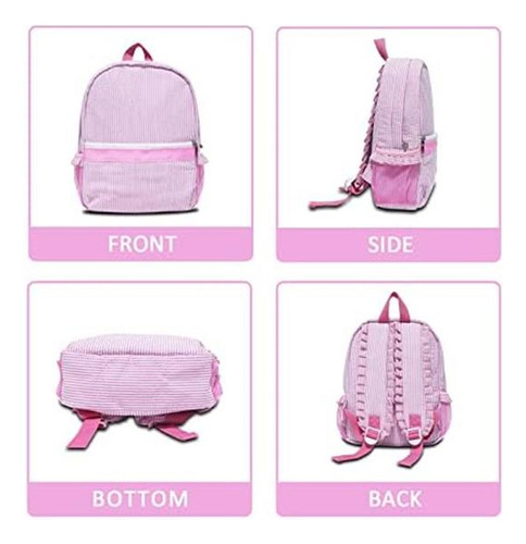 Mochila Infantil C/ Diseño De Flor En Corres Ajustables-rosa